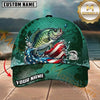 Maxcorners Emerald Scale Patriot Custom Name Fishing Cap