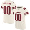 Maxcorners Custom Cream Burgundy Mesh Authentic Football Jersey LM2605