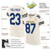 Maxcorners Custom Cream Royal-Gold Mesh Authentic Football Jersey LM2605
