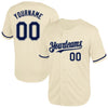 Maxcorners Custom Cream Navy-Gray Mesh Authentic Throwback Baseball Jersey LM2605