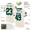 Maxcorners Custom Cream Green-Royal Mesh Authentic Throwback Football Jersey LM2605