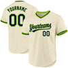 Maxcorners Custom Cream Navy-Neon Green Authentic Throwback Baseball Jersey LM2605