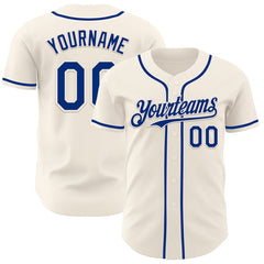Maxcorners Custom Cream Royal Authentic Baseball Jersey LM0609
