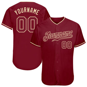 Maxcorners Custom Crimson Crimson-Cream Authentic Baseball Jersey LM2605