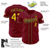 Maxcorners Custom Crimson Gold-Navy Authentic Baseball Jersey LM2605