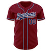Maxcorners Custom Crimson Navy-White Authentic Baseball Jersey LM2605