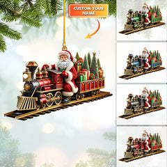 Maxcorners Personalized Santa Express Train Ornament, Custom Holiday Decoration LM2111