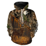 Maxcorners Personalized Deer Hunting Camouflage Customized Name All over printed Shirt, Gift For Hunter LM2608