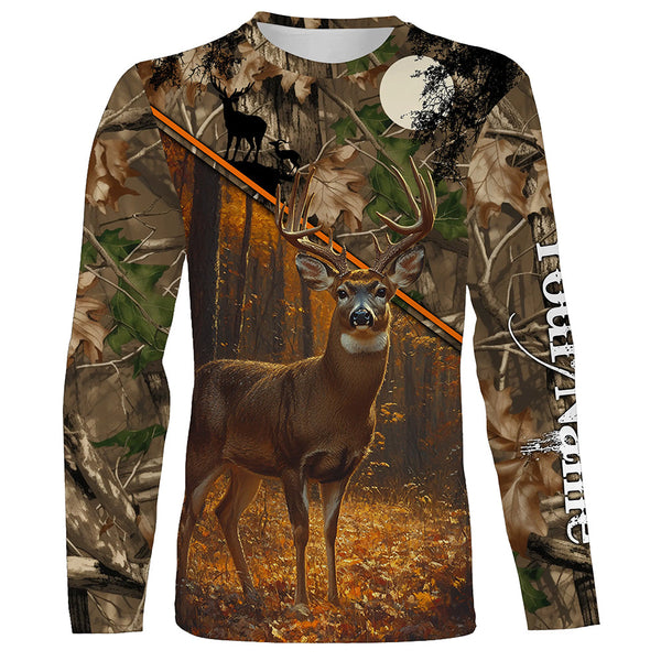 Maxcorners Deer Hunting Camouflage For Hunter Custom Name Shirt 3D All Over Printed Clothes