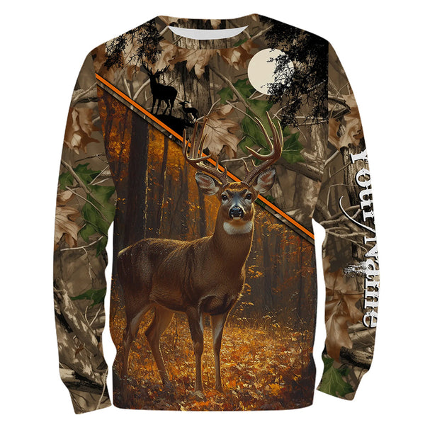 Maxcorners Deer Hunting Camouflage For Hunter Custom Name Shirt 3D All Over Printed Clothes