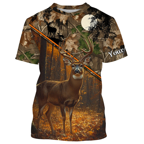 Maxcorners Personalized Deer Hunting Camouflage Customized Name All over printed Shirt, Gift For Hunter LM2608