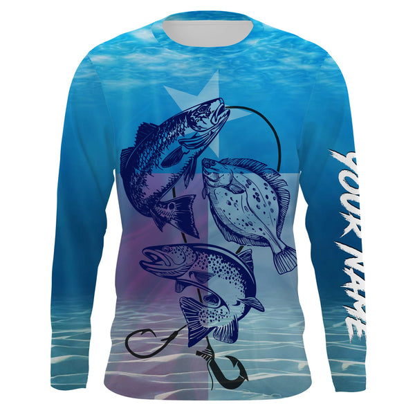 Maxcorners Texas Slam Fishing Redfish Customize Name 3D Shirts