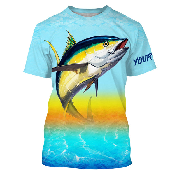 Maxcorners Tuna Fishing Customize Name 3D Shirts