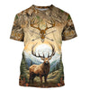 Maxcorners Personalized Deer Hunting 3D All Over Printed Shirts Custom Deer And Mountain Camo Shirt For Hunters LM2608