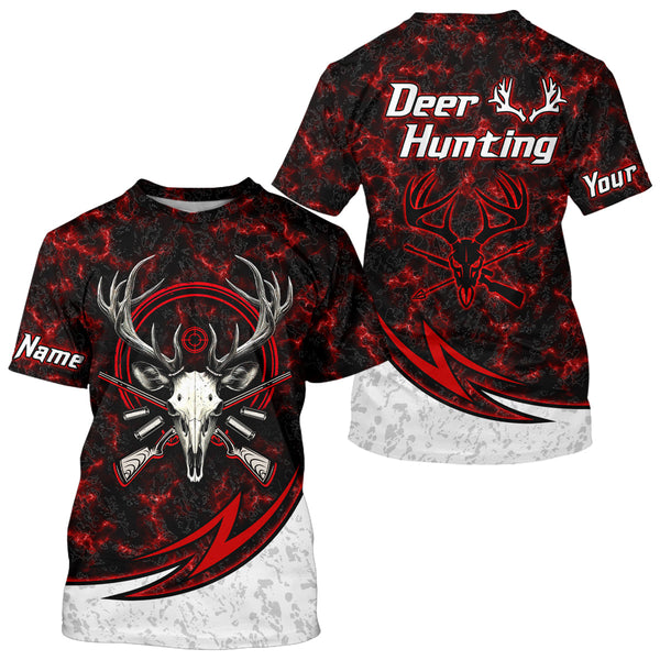 Maxcorners Personalized Deer Hunting Shirts Custom Camouflage Style Trendy Hunters Clothing For Men And Women | Red LM2608