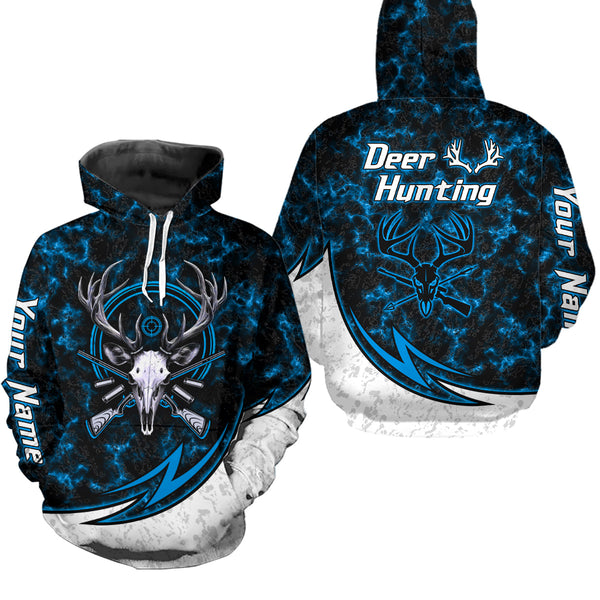Maxcorners Personalized Deer Hunting Shirts Custom Camouflage Style Trendy Hunters Clothing For Men And Women | Blue LM2608