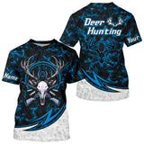 Maxcorners Personalized Deer Hunting Shirts Custom Camouflage Style Trendy Hunters Clothing For Men And Women | Blue LM2608