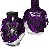 Maxcorners Personalized Deer Hunting Shirts Custom Camouflage Style Trendy Hunters Clothing For Men And Women | Purple LM2608