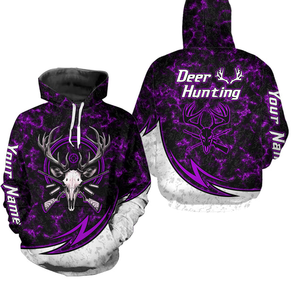 Maxcorners Personalized Deer Hunting Shirts Custom Camouflage Style Trendy Hunters Clothing For Men And Women | Purple LM2608