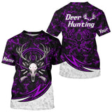 Maxcorners Personalized Deer Hunting Shirts Custom Camouflage Style Trendy Hunters Clothing For Men And Women | Purple LM2608