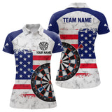 Maxcorners American Flag Target Darts Polo Shirts Custom Darts Shirt For Women Dart Jerseys