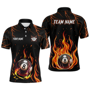 Maxcorners Ball 8 Fire Thunder Billiard Personalized Name 3D Shirt