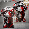 Maxcorners Darts Skull Dartboard Red Black Graffiti Design Multicolor Customized Name, Team Name 3D Shirts