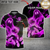 Maxcorners Bowling & Flaming Ghost Bowling Ball Strike Graphic Multicolor Customized Name, Team Name 3D Shirts