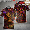 Maxcorners Darts & Halloween Pumpkin Dartboard Haunted House Graphic Multicolor Customized Name, Team Name 3D Shirts