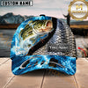 Maxcorners Fishing Cap Water Splash Fish Scale Pattern, Multicolor Customized Name 3D Cap