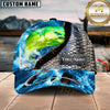 Maxcorners Fishing Cap Water Splash Fish Scale Pattern, Multicolor Customized Name 3D Cap
