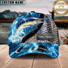 Maxcorners Fishing Cap Water Splash Fish Scale Pattern, Multicolor Customized Name 3D Cap