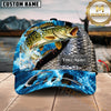 Maxcorners Fishing Cap Water Splash Fish Scale Pattern, Multicolor Customized Name 3D Cap