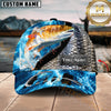 Maxcorners Fishing Cap Water Splash Fish Scale Pattern, Multicolor Customized Name 3D Cap