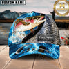 Maxcorners Fishing Cap Water Splash Fish Scale Pattern, Multicolor Customized Name 3D Cap