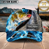 Maxcorners Fishing Cap Water Splash Fish Scale Pattern, Multicolor Customized Name 3D Cap