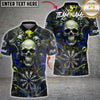 Maxcorners Darts Skull Wings Dartboard Red Cyan Graffiti Design Multicolor Customized Name, Team Name 3D Shirts