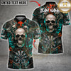 Maxcorners Darts Skull Wings Dartboard Red Cyan Graffiti Design Multicolor Customized Name, Team Name 3D Shirts