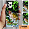 Maxcorners Fishing Green Splash Personalized Name 3D Phone Case