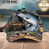 Maxcorners Fishing Snake Skin Stitched River Bed Rocks Water Splash Graphic Customized Name 3D Cap