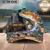 Maxcorners Fishing Snake Skin Stitched River Bed Rocks Water Splash Graphic Customized Name 3D Cap