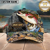 Maxcorners Fishing Snake Skin Stitched River Bed Rocks Water Splash Graphic Customized Name 3D Cap