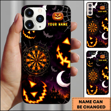 Maxcorners Darts Halloween Pumpkin Dartboard Personalized Name 3D Phone Case