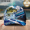Maxcorners Fishing Ocean Boat Jumping Fish Water Splash Graphic Customized Name 3D Cap