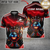 Maxcorners Bowling Crown Bowling Ball Character Lightning Design Multicolor Customized Name, Team Name 3D Shirts