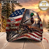 Maxcorners Hunting Patriotic American Flag, Forest Sunset Landscape Multi Animals Customized Name 3D Cap