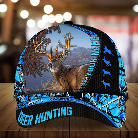 Maxcorners Flag Couple Deer Hunting Art Line Pattern Personalized Hats 3D Multicolored