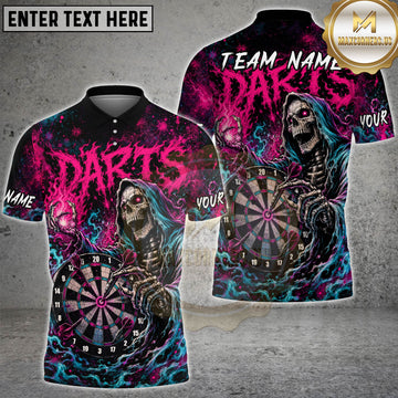 Maxcorners Darts Grim Reaper Dartboard Multicolor Customized Name, Team Name 3D Shirts