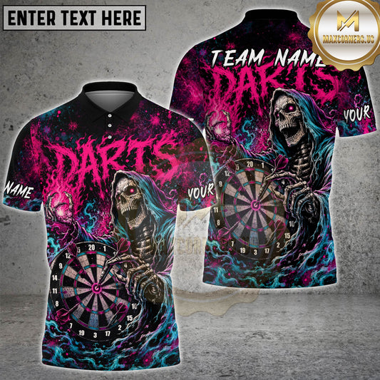 Maxcorners Darts Grim Reaper Dartboard Multicolor Customized Name, Team Name 3D Shirts