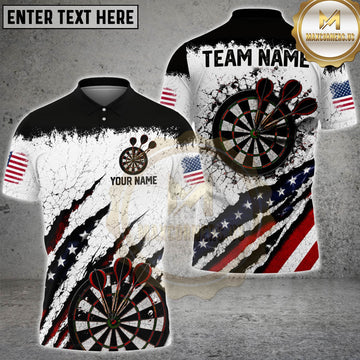 Maxcorners Darts Patriotic Target Burst Multicolor Customized Name, Team Name 3D Shirts